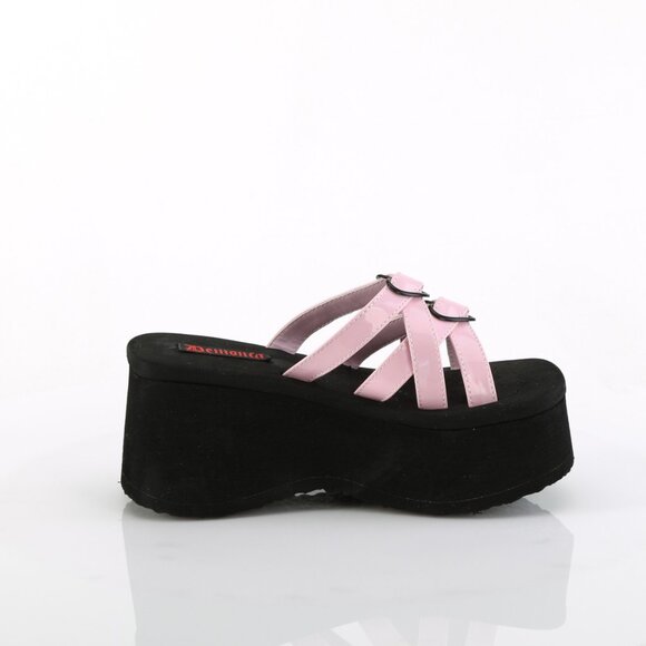 Demonia Funn 15 Pink and Black Platform Sandals - Picture 5 of 5